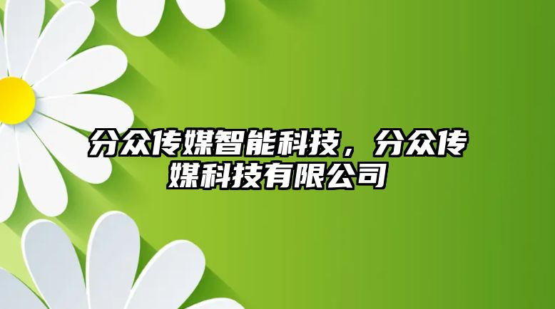 分眾傳媒智能科技，分眾傳媒科技有限公司