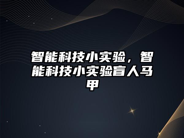 智能科技小實驗,智能科技小實驗盲人馬甲